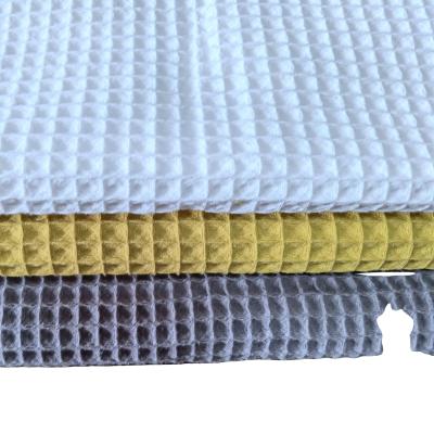 China Eco-Friendly Textile Woven Fabric Bamboo Fiber Honeycomb Waffle Fabric For Bed Cover en venta
