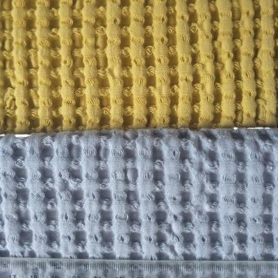 China Bamboo Fiber Waffle Chenille Fabric Eco-Friendly Honeycomb Fabric For Bedspread for sale