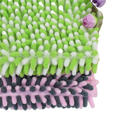 China Microfiber Home Textile Fabrics Chenille Mop Cloth Polyester Blanket Shaggy Fabric zu verkaufen