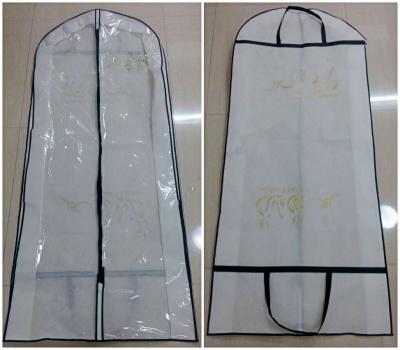 China Non Woven Handle Long Hanging Clothes Garment Bags Collapsible Silk Screen Printing for sale
