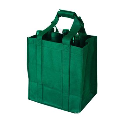 China Durable Green Non Woven Shopping Bag  Wine Bottle Totes ISO9001 Certification for sale
