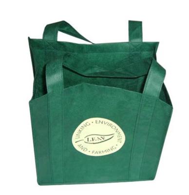 China Reusable Non Woven Carry Bags Promotional Gift Totes in Green Purple for sale