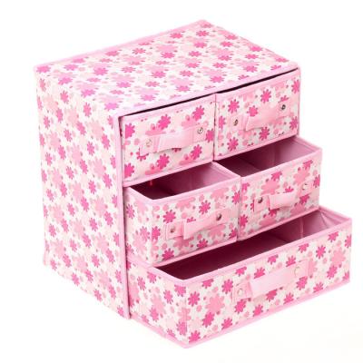China Foldable AZO Free Non Woven Storage Boxes with Drawers 3 Layer different color for sale
