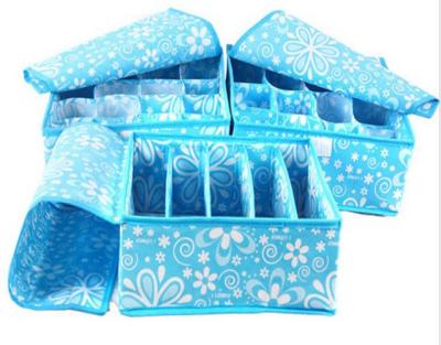 China Custom Printed Bra And Underwear Organizer Portable Collapsible Storage Box for sale