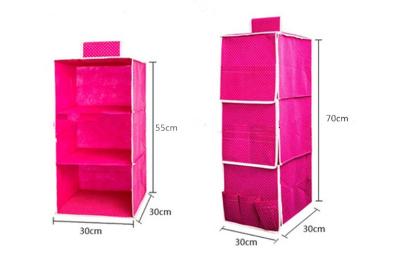 China Hanger Organizer Non Woven Storage Boxes Closet Hanging Storage Bags Rose for sale