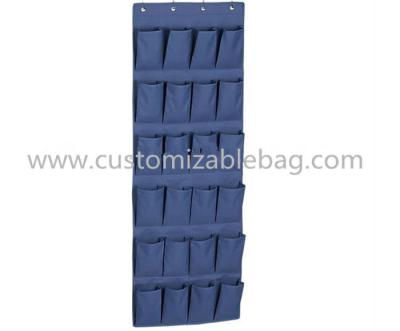 China Fashion Blue Non Woven Storage Boxes 24 Pocket Over Door Shoe Organizer for sale