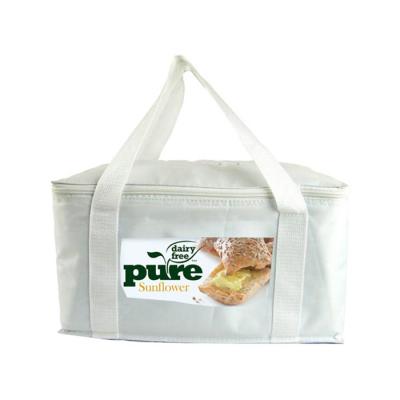 China 600D Polyester 24 Can Insulated Picnic Bag , Promotional Lunch Bag White Color for sale