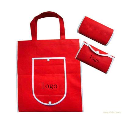 Chine Le cadeau promotionnel pliable rouge met en sac l'emballage d'achats de toile écologique à vendre