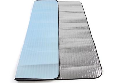 China Light Blue Waterproof Picnic Mat Folding Beach Mat Polyester and Aluminium for sale