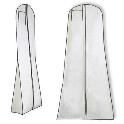 China Durable Waterproof Suit Garment Bag White PP Non Woven With Hanger Pocket for sale