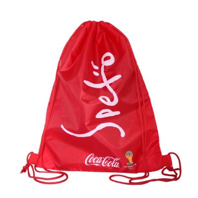 China TPBP018 Outdoor Gym Sports Backpack Red Heavy Duty Polyester Drawstring for sale