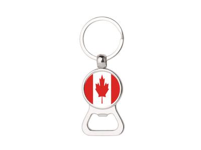 China Custom personalized national holiday promotion printed Canada country flag logo bottle opener key ring, for sale