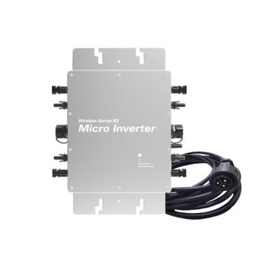 China 22VDC 50VDC Solar Micro Inverter 1200w Cable Aluminum Alloy Silver Waterproof for sale