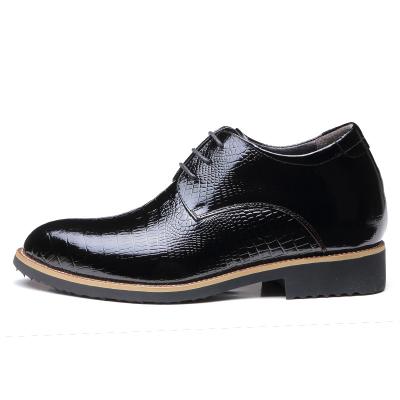 China Stealth Increase 6cm Elevator Men Shoes Genuine Leather Black Lace Up Dress Shoes for sale