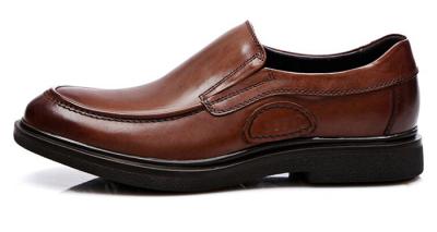China Business Soft Sole Formal Shoes , Slip On Mens Brown Leather Driving Shoes for sale