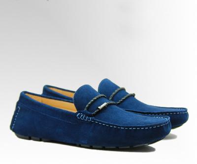中国 カジュアルメンズ ブルー スウェードローファー 本物の真皮 手作り スウェード靴 販売のため