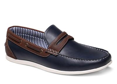 Cina Flat Classic Mens Slip On Leather Scarpe da ginnastica Twill Lining Black Casual Loafers in vendita