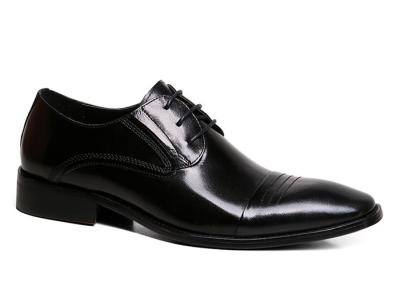 China Round Toe Mens Black Dress Shoes , Fashion Designer Footwear For Men for sale