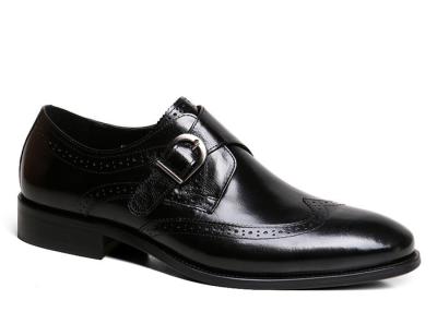 중국 성인 남성 드레스 신발 검은색 정품 가죽 브로그 스타일 신발 판매용