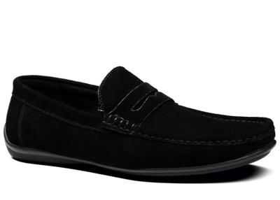 中国 夏のスウェードローファー 男性革モカシン 靴 男性 黒 スリップ 靴 販売のため