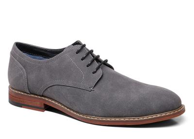 China Suede Leather Flat Casual Shoes , Handmade Grey Mens Leather Driving Shoes for sale