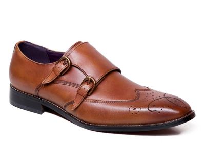China Sapatos de salto de Goodyear para homens, sapatos feitos à mão com alças de monge duplo à venda