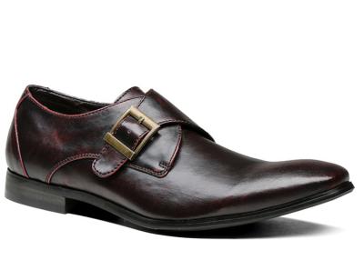 China Custom Men's Dress Shoes Handmade Brown Monk Strap Dress Shoes for sale