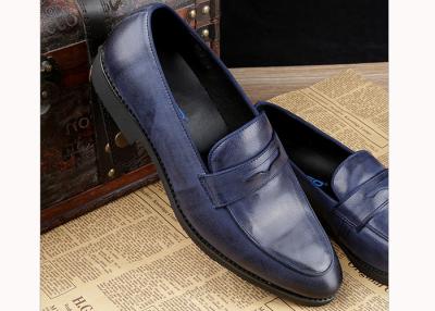 Chine Chaussures de luxe en cuir pour hommes, chaussures décontractées pour hommes, chaussures bleues pour mariage à vendre
