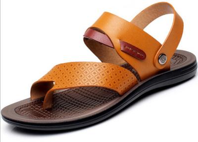 China Handmade Soft Beach Sandals , Brown Mens Slip On Beach Sandals for Summer for sale