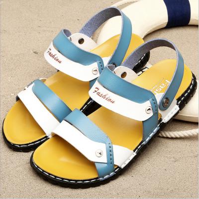 China Luxury Mens Summer Slip On Sandals , Custom Handcrafted Leather Sandals for sale