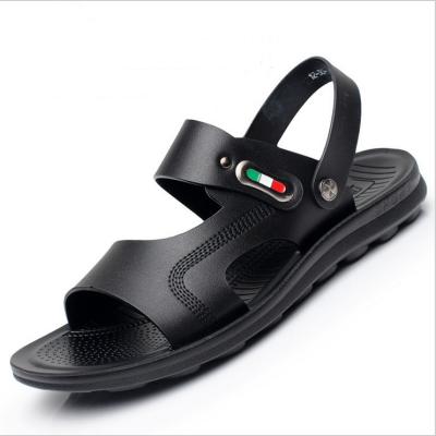 China Custom handgemaakte lederen sandalen Mensen OEM / ODM Bruine lederen platte sandalen Te koop