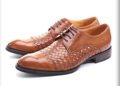 China Party / Wedding Men Formal Dress Shoes Round Toe Mens Brown Derby Shoes for sale