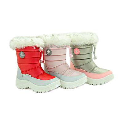 China Invierno cálido de las mujeres de cuero genuino Antiderrapante botas de tobillo a prueba de agua en venta