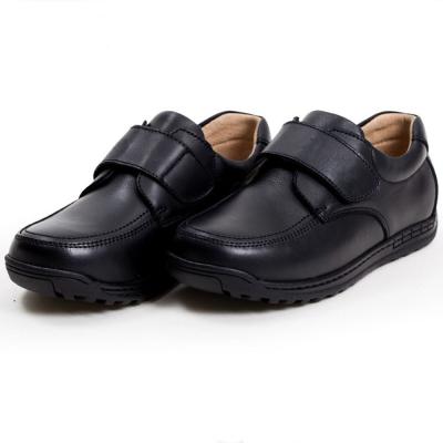 China Leather Unisex School Shoes Black  Size 26-45 Flat Heel With Leather Lining for sale
