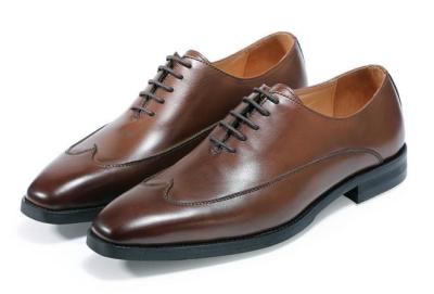 China Derby Brogue Oxford Mens Leather Dress Shoes Classical Handmade With OEM Service for sale