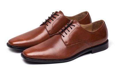 China Office Handmade Mens Brown Lace Up Dress Shoes Classic Goodyear Leather Sole for sale