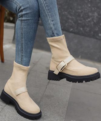 中国 Made in Italy Women's Leather Boots with Genuine Leather Upper and Low Heel Height 販売のため