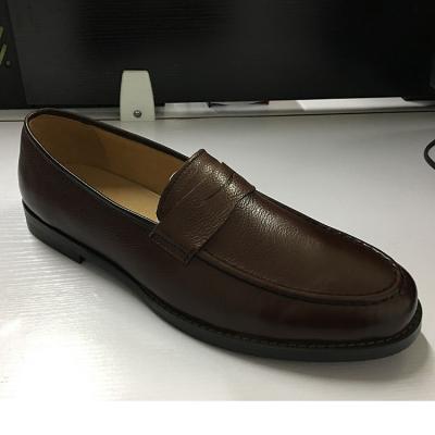 China Brown Mens Leather Dress Shoes , Fashion Oxford Party Wear Shoes For Mens for sale