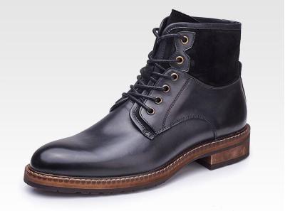 China Normal Size Men'S Casual Shoes Winter Lace Up Warm Mens Leather Ankle Boots for sale