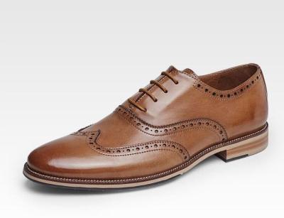 China Customized Men'S Wedding Dress Shoes Handmade Full Grain Leather Goodyear Welted Shoes for sale