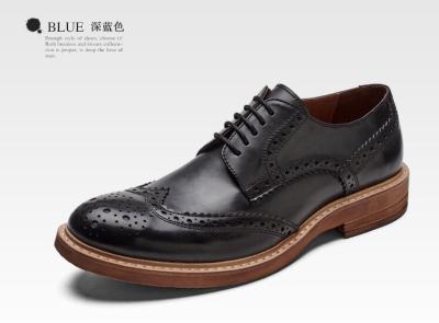 China Handmade Burnished Mens Formal Leather Shoes , Bespoke Mens Brown Lace Up Dress Shoes for sale