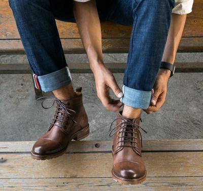 Китай Обувь для мужчин с круглыми пальцами подъемника, проницательная, натуральная кожаная обувь для зимы продается