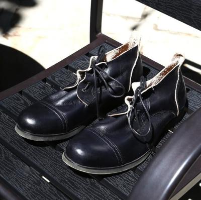 China Burnished Finishing Mens Leather Dress Shoes Lace - Up Handmade Italian Leather Shoes for sale
