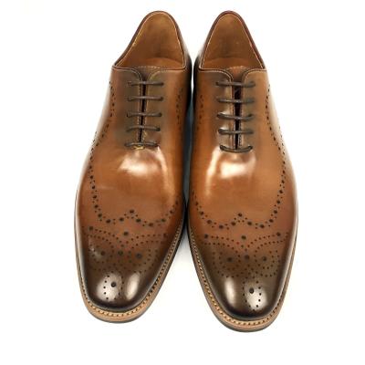 China Burnished leather lace up mens dress formal shoes , oxford leather shoes for sale