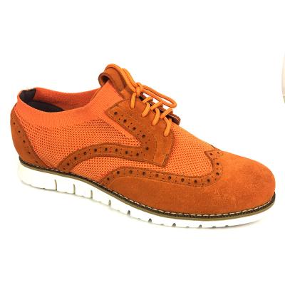China Flyknit Suede Mens Leather Casual Shoes , Leisure Knitted Canvas Shoes for sale