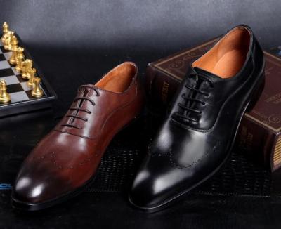 China Fashion Men Formal Dress Shoes , Brogue Hidden High Heel Leather Footwear For Mens for sale