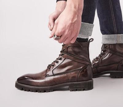 Китай Проницательные натуральные кожаные ботинки для мужчин Водостойкие ботинки для военных продается