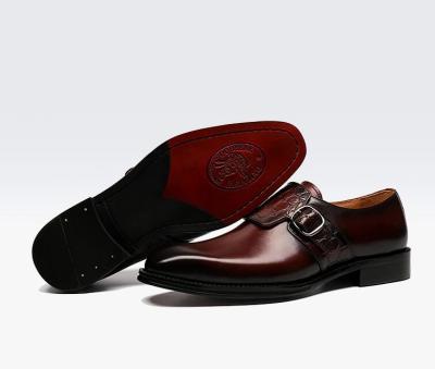Китай Люксовые мужские ботинки с ремнями / чистые натуральные кожаные ботинки итальянский стиль лоафер для мужчин продается