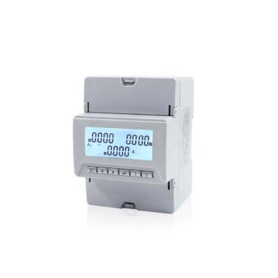 China Three Phase Din Rail Mounting LCD display Multifunction Power Meter with RS485 Communication Port for sale