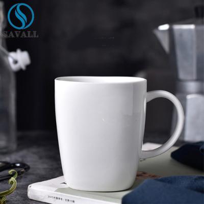 China Round Country Plain White Porcelain Mugs Savall for sale
